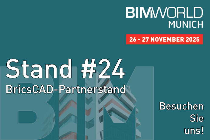 BIM World MUNICH 2025 Banner mit Ort und Datum der Messe