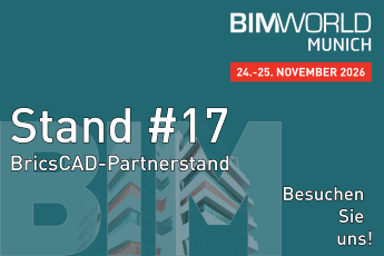 BIM World MUNICH 2026 Banner mit Ort und Datum der Messe