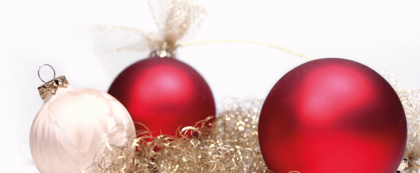 Christbaumkugeln als Weihnachtsgruß
